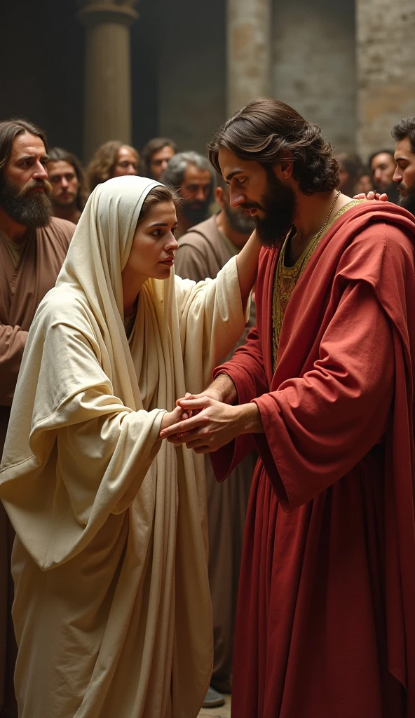 Mary shows concern and reflection in her conversation with the adult Jesus (Loss and Finding of Jesus in the Temple)

