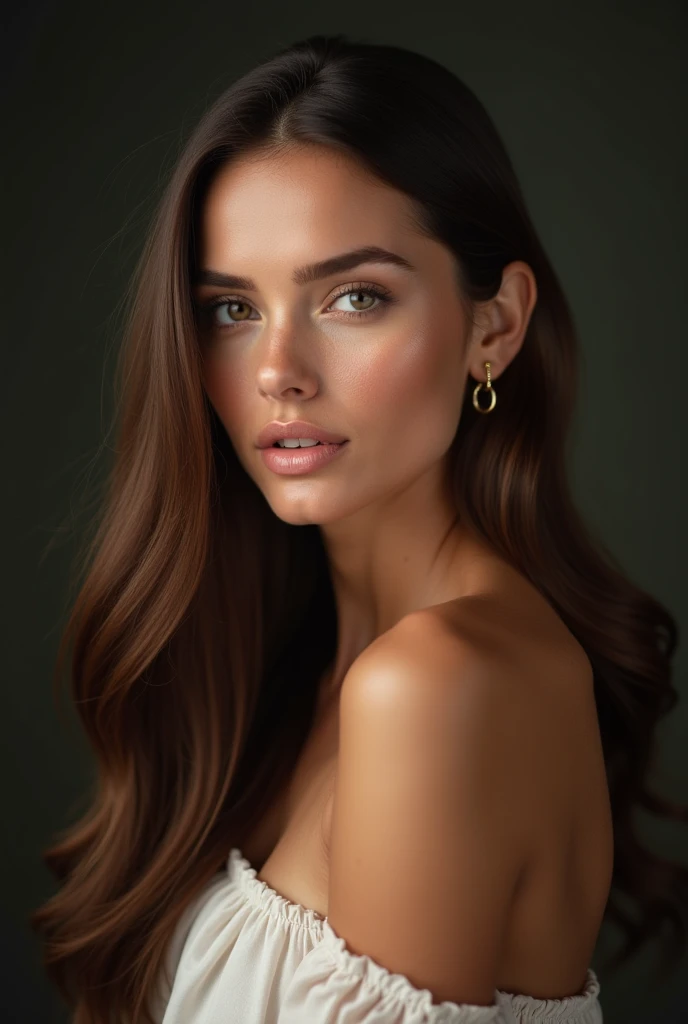 (masterpiece, photorealistic, raw, 1:1), (extremely elegant: 1.0), close-up, cinematic light, side lighting, ultra high resolution, best representation of shadows, RAW, full body, Cara (beautiful woman in Spanish), perfect body, perfect figure, hermosa (beautiful in Spanish). This image showcases a flawless and exquisite woman, with every detail meticulously captured in high definition. The cinematic light and side lighting accentuate her curves, creating a mesmerizing and alluring effect. Her features are beautifully rendered, with perfectly smooth skin and intricately detailed facial features. The representation of shadows adds