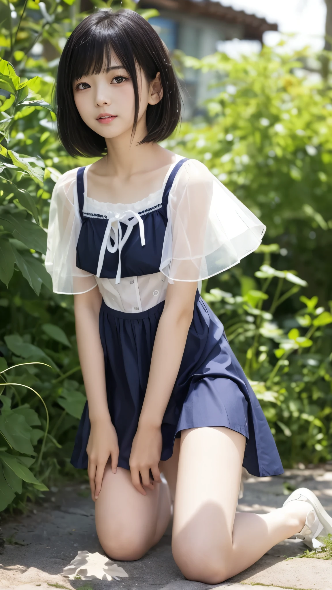 top quality、 natural depiction、 nothing 、 details、delicate、Very high degree of perfection 、 Beautiful Body Lines,Girls are middle school students 1Grade、 black hair、Cute girl's eyes、Best ratio、 小さなchest、 (((Satoko Hojo)))、shoes 、(I'm wearing a summer dress made of light fabric)、The weather is heavy rain、 (Underwear、transparent with panty line) 、( has a high degree of perfection ),.(stroking a girl 'chest:1.0)、( Japanese Middle-Aged Man 、hugging a girl sitting on a park bench:1.2)、(stroking a girl 'chest:1.0)、(Inserted inside a girl's body :1.2)、(( girl with a puzzled expression:1.2))、(PERFECT ANATOMY:1.2), (detailsな手:1.3, perfect right hand:1.2), (detailsな脚:1.3, thin thighs, beautiful feet)