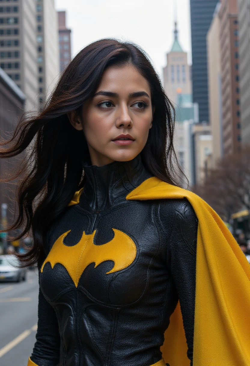 c0urtney,a woman,long hair,wearing batman costume,(blue sky:1.2),serious,extremely detailed,intricated,masterpiece,cinematic,(film grain:1.2),bokeh,volumetric lighting,motion blur, <lora:epi_noiseoffset2:0.6>,(dimly lit:1.3) ,rim light, <lora:c0urtney-3:1>, <lora:add_detail:1> add_detail:2,