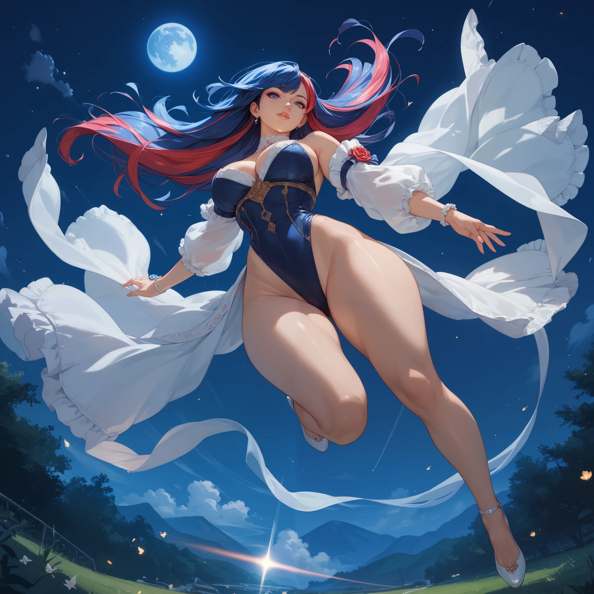 A girl, (nilou from Genshin Impact), with a straight haircut, large and expressive eyes, (wearing a very short and sensual bikini), (wearing blue nail polish on her hands and blue nail polish with pink on her feet), ((( thin muscular legs))), blue eyes, (((nilou))), red hair, long hair, Mesmerizing, medium breasts, (muscular belly), wide hips, thin waist, big ass, perfect feet with very well detailed toes , Perfect hands and very well detailed fingers, toenails a little square, standing, bare feet, full body photo, on the beach, at night with starry sky and full moon in the sky, eye reflection, glowing eyes, Sulking, anime, anime style, Cinematic lighting, ray tracing, Panorama, Sony FE, High definition, artwork, anatomically correct, Textured skin, super detail, high quality, high resolution, high definition, 16k
Consume