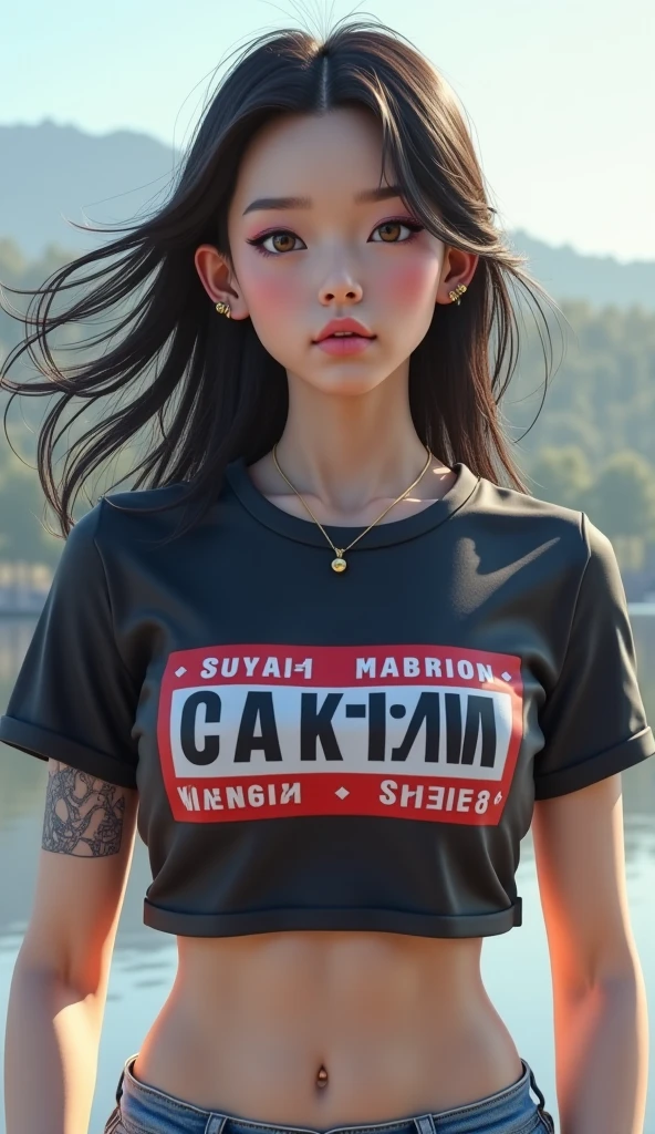 It was raining heavily, Best quality, 4K, 8K, Detailed faces, Beauty girl, Korean makeup,  Kaihuai, Perfect body, Medium breasts, upper legs, Platinum hair, Girl in long t-shirt, T-shirts only, and thigh T-shirts, thin tshirt, T-shirt underwear, streetview,