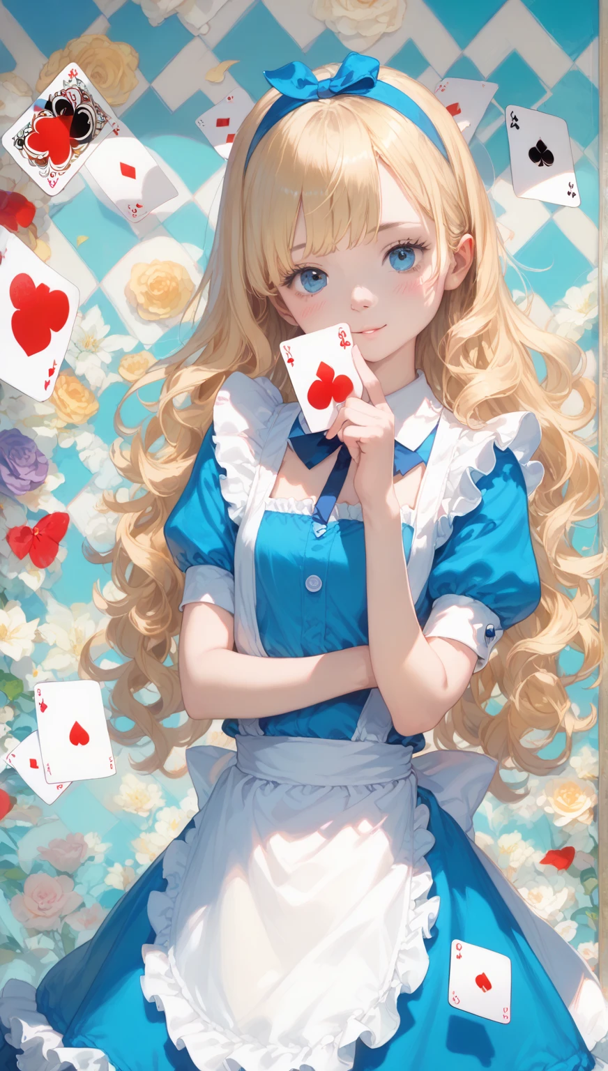 Man playing card game,Her hair is spikey like a starfish,bangs are blonde,Red hair around the hair