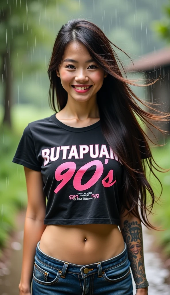 A photorealistic portrait of a 24-year-old Indian female, radiating charm and beauty with her lush brown hair and mesmerizing brown eyes. She is elegantly dressed in a tank top and pencil skirt, showcasing her slim and curve figure. The image should capture her cute and realistic appearance in high detail, with a soft, natural expression and soft, flattering lighting that highlights her features. The setting is a vibrant city street in India, adding to the overall modern and stylish look.