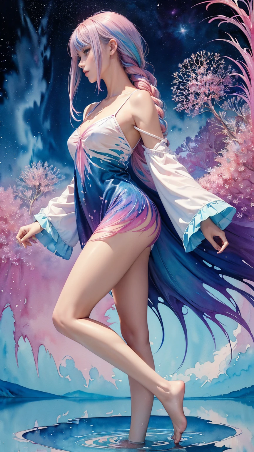 (Harem Manga style:1.2) , Hallucination, daydream , nightmare , Insane Dream , bokeh , erotica , romance , cat nymph and realistic cat , Petals fluttering down , (Single eyelids, round nose, swollen cheeks) , glossy lips , Collarbone , Hair blowing in the wind , Goddess of lust , wrapped body by transparent blanket , hide crotch by cat
