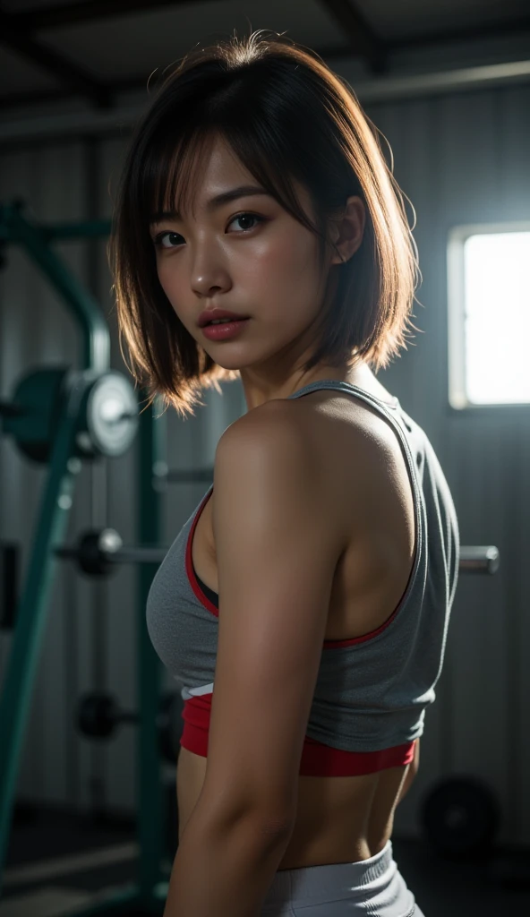 (2girls:1.2), (a detailed full-body RAW photo of a girl), (masutepiece:1.0), (Best Quality:1.4), (超A high resolution:1.2), (Photorealistic:1.4), 8K resolution, Canon EOS R5, 50 millimeters, absurderes, ultra-detailliert, (25-years old), Sharp Focus, Cinematic lighting, Detailed beautiful face, (no-makeup:1.2), (ulzzang -6500-v1.1), petite figure, Detailed skin texture, flat chest, (skinny and fit body:1.6), Detailed brown hair, sweltering,(Very short hair:1.5), realistic glistening skin, (Sweating:1.4), Detailed texture, (Japan National Team Players:1.5), (flat chest:1.5), (Erect nipples:1.2), (Wet body:1.4), (sun burn:1.5), ((Bouldering athletes)), (Bouldering Costume:1.5), (half-pants), (Bouldering Shoes:1.5), (From above)