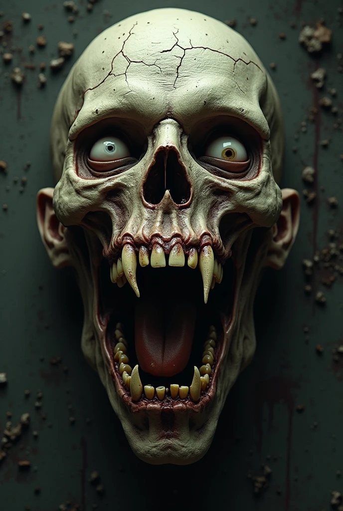 Scarry zombie,decapitated scene, eat brain, blood huge, eating corps