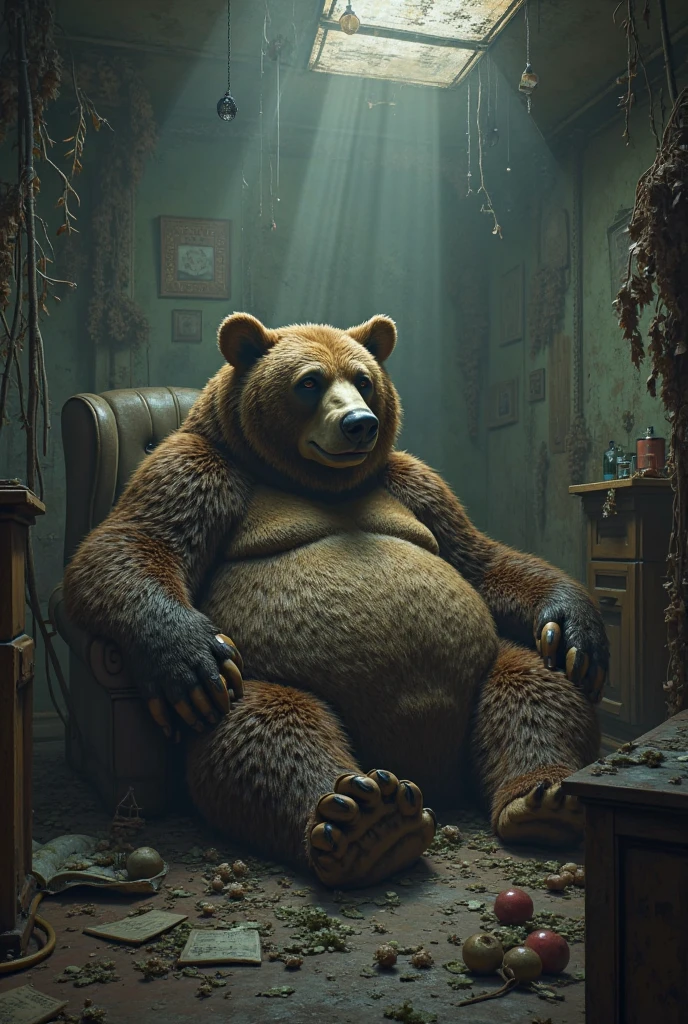 (best quality,4k,8k,highres,masterpiece:1.2),ultra-detailed,(realistic,photorealistic,photo-realistic:1.37),furry,man,strong,exposed,fat,chubby,bear