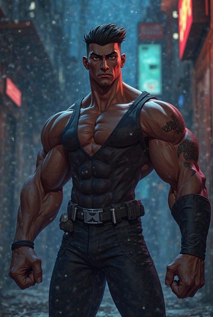 (8k wallpaper:1.2),(Ultra-high resolution:1.2),(masterpiece:1.1),wallpaper,High quality,masterpiece,(High detail),1man, senator Armstrong,Metal gear rising,black hair, bulky,abs, nano machines on body, absolutely stunning art, extremely detailed,