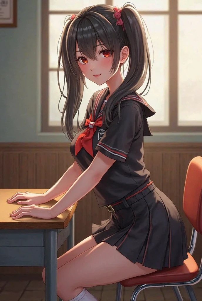 (( masterpiece, highest quality))), (girl),、NSFW、、at close range:1.5、Cum on hands、、、、cute、black hair、medium hair、twin tails、、(Black School Uniform:1.8、small breasts:2.0)、angry look、anger、acme、My pussy feels good、((close)), ((flushed)),,,Sweat、perfect lighting、perfect composition、prison