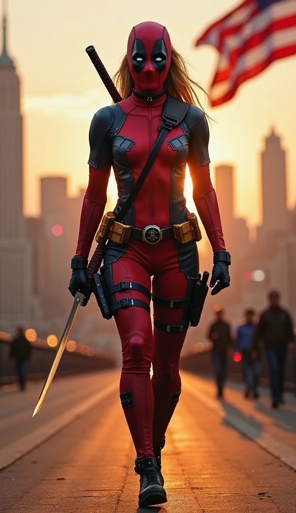 masterpiece, best quality, highres, contrapposto,
BodySuit_lady_deadpool_ownwaifu,
1girl, mask, blonde hair, ponytail, long hair, large breasts, no pupils,
bodysuit, skin tight, superhero, belt pouch, utility belt, red bodysuit, gloves, weapon on back, thigh pouch, thigh strap, thigh holster, belt buckle, solo, cowboy shot, looking at viewer, ((walking forward with a sleiht breeze. cherry blossoms blowing in the breeze from the tree))