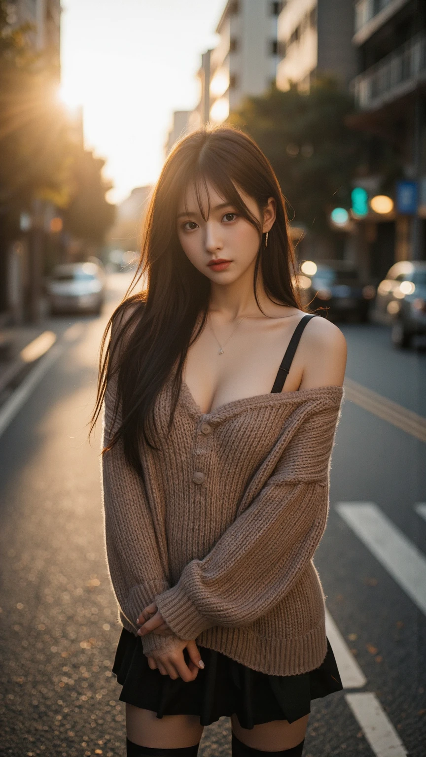 Best Quality Detail:1.2, realisitic, 8K UHD, hight resolution, 1girl in:1.2, The ultra-detailliert, High quality textures, intricate detailes, detaileds, Very detailed CG, High quality shadows, Detail Beautiful delicate face, Detail Beautiful delicate eyes, depth of fields, Ray traching, in her 20s, Pretty Kpop Girl, Korean Urzan Face:1.1, Slender face, ulzzang -6500-v1.1:0.6, pureerosface_v1, gloweyes, teak, Glossy lips, perfectbody, a choker、cleavage of the breast、 Brown hair、poneyTail:1.1, Street, Particle, look at viewr, Photorealsitic:1.4, ultra-detailliert, photos realistic, 4K 8K UHD Full Color RAW Photos, Fuji Film(Medium format:1.2), Hasselblad:1.2, Carl zeiss:1.1, Incredible dynamic range photography(UTIL_Art by Smoose-768:1.1), hight resolution, High pixel count, clear details, crisp image, Natural color reproduction, Noise Reduction, High fidelity, qulity, Software Improvements, Upscaling, Optimized algorithms, Pro-level retouching、((Shibuya, tokyo prefecture))、On the way to shopping、((Fashionable clothes with a very high design))、Casual Tracksuit: Sporty and casual tracksuit、Fashionable style