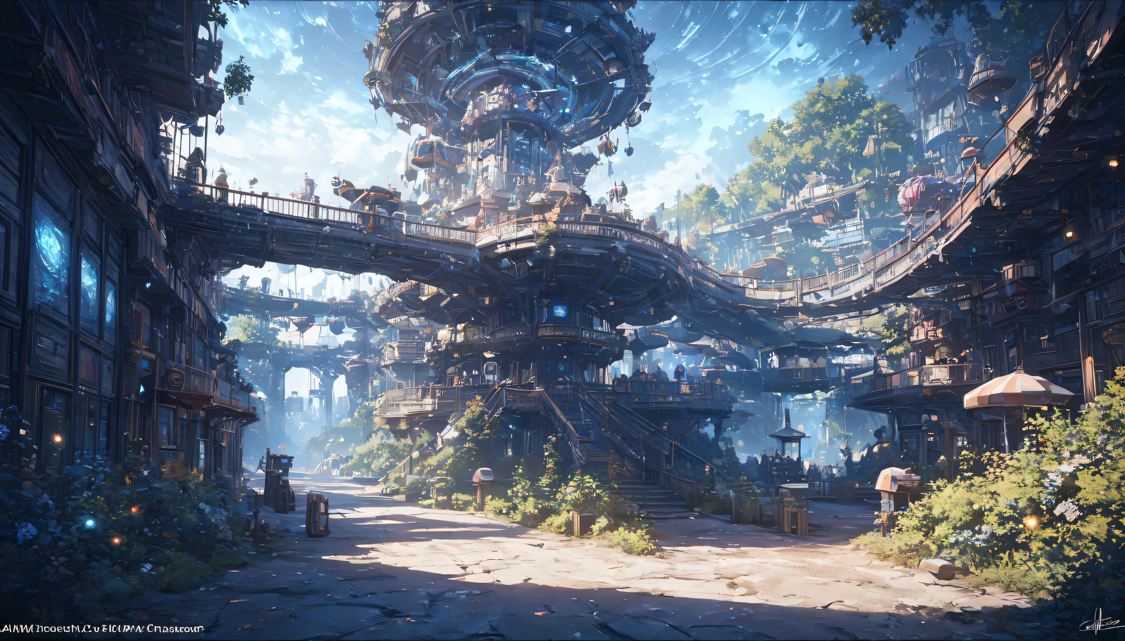 A futuristic amusement park,cowboy shot,
., \beautiful composition, cinematic lighting, extremely detailed, 8k, cinematic postprocessing, {{bad fingers,bad-anatomy,missing-fingers}}, {{signature,watermark,username,artist name}}, {{retro style,poor-quality }}, Maximum Facial Detail, Maximum Detailed Texture, Maximum Detailed Shadow, Maximum Detailed Background,bioluminescence, ,,((4k,8k,Ultra HD)),((Masterpiece :1.2)),((Best quality :1.2)),((Detailed :1.5)),((Detailed background :1.5)),PEAnimeBG, Background, anime, scenery