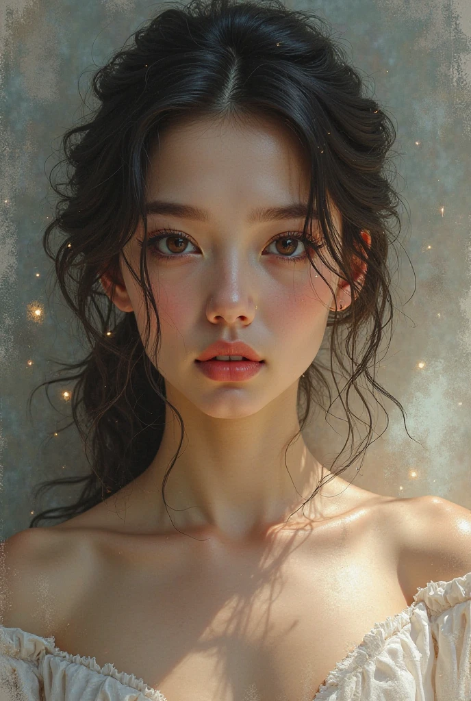 a woman with a stunning sculptural body, a true work of art, extremely detailed face, cinematic lighting, ethereal, elegant, flowing dress, serene expression, dramatic pose, photorealistic, 8k, high resolution, hyper detailed, masterpiece, digital art