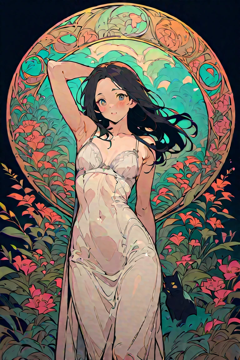 (in the darkness nigth:1.5)、detailed beautiful faces、Hyperrealist Women by David Hockney and Alphonse Mucha、Fantasy Art、photoRealstic、NSFW、barechested、fullnude、Dynamic lighting、art stations、Volume Lighting、extra detailed face、4 k、awardwinning、女の子 1 人、Dark in the dark、deepshadow、being thin、Slender body、Smaller chest、Ribs、lowkey、The long-haired、A dark-haired、Live-action background、shadings、morning、Alley after rain、Reflection in puddles、a beauty girl、fullnude、Naked 14 years old、fullnude、((Cat tail))、Smaller chest、small tits、beauty legs、Constricted waist、dented belly、flower petals、