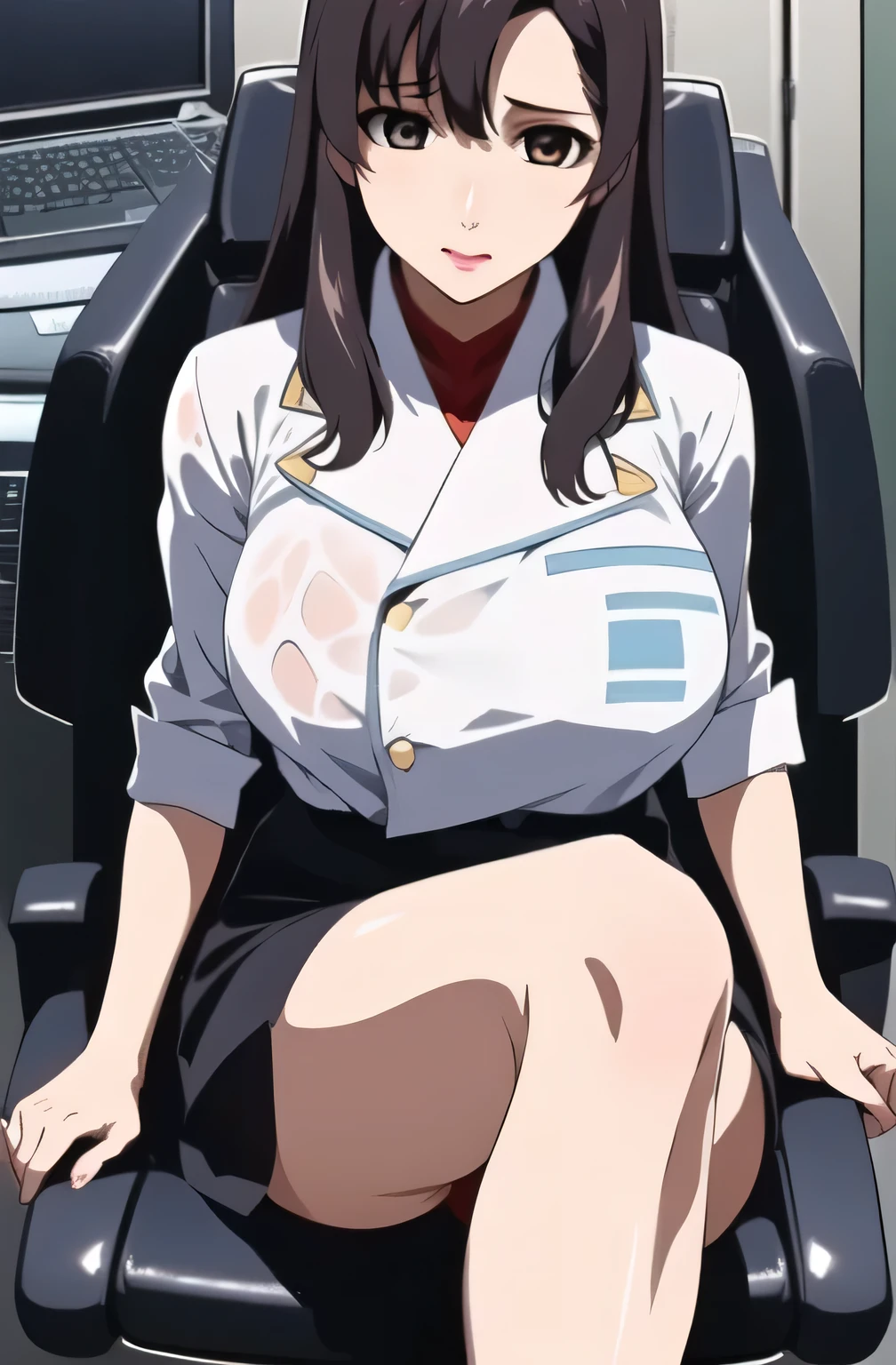Please draw the facial expressions on her face in an even more delicate and cute way,Please accurately draw the 5 fingers of a 40-year-old adult sexy woman,((white thin blouse)),is wet and her skin can be seen through,She's an amazingly wonderful job,face sticking out of the uniform as it is necessary for the work,Please draw big breasts to even bigger breasts, Dark blue panties can be seen from a micro mini skirt I will,Please draw big breasts whose skin can be seen through when wet, even bigger breasts, ((Delicate drawing with 5 fingers、Please delicately and accurately express the beautiful fingers of an office worker)),(face that has a thin waist even with big breasts),white blouse , black panties, ,(( big breasts stand out )),( big breasted ), , black panties,, To the face , ,( opens legs ), black underwear , Photo book cover ,,( big breasted ), ( close ) , anger,(face that has a thin waist even with big breasts) ,( alone),(Nipples can be seen through big breasts ), swollen nipples and areolas , ,Sad Face ,cute 40-year-old woman with sex appeal, , ( she wants to take professional photos by herself ) , ( humans only have 2 arms ) , , ( To the face ) , big breasted , , length , beautiful body, Beautiful Nose, beautiful character design , perfect Eye , perfect face,expressive Eye , Perfect Balance ,
,(Focus on her face), (Innocent_big_Eye :1.0),light_笑face,
Official Art , 高精細CG 、 Unity 8k Wallpaper , Full light,Well deep, bright _Front _face_lighting, white skin,
( masterpiece:1.0),(Highest_ quality:1.0), Ultra-fine ,4K,