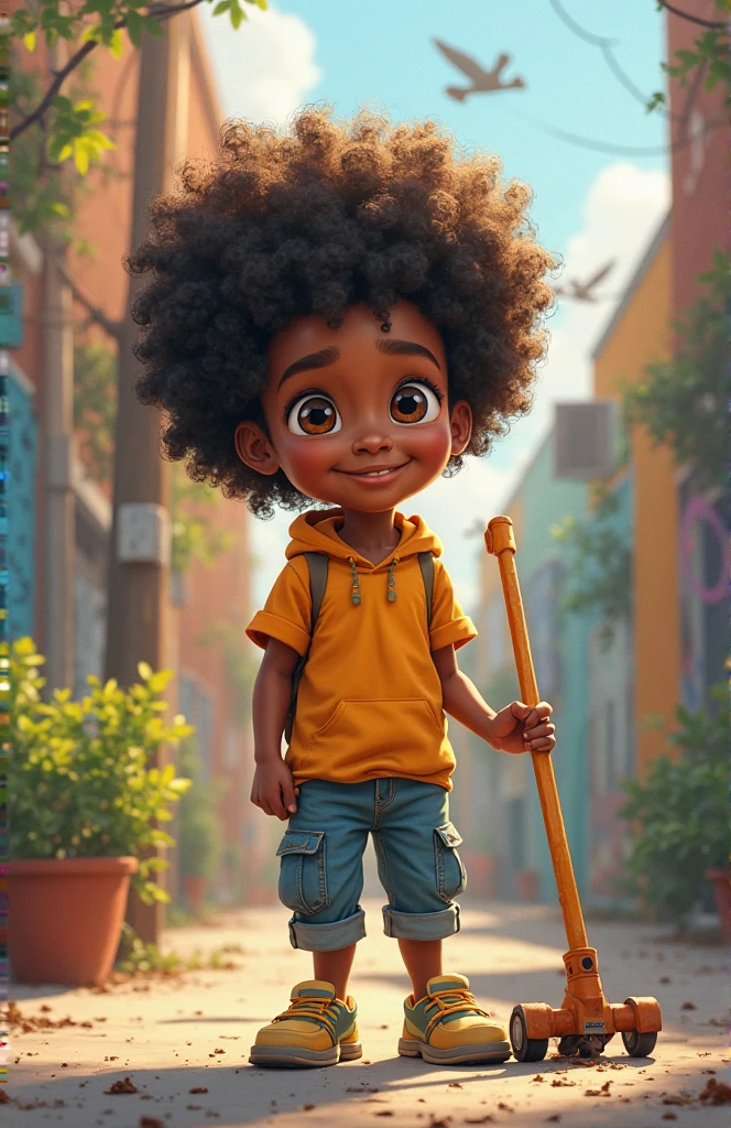 3D cartoon sticker of funny afro boy walking and listening to music, (((headphone))), (sweet eyes), child's smile, handsome young man, (((listening to music))), cute smile, chibi, Neymar Junior style, happy, big eyes, fish eyes, affections of joy, closed eyes, squinted eyes, happiness, pixar style, blue background, solid color, cosplay as bilbo baggins, model, seaart, Dreamsharp --auto --s2
