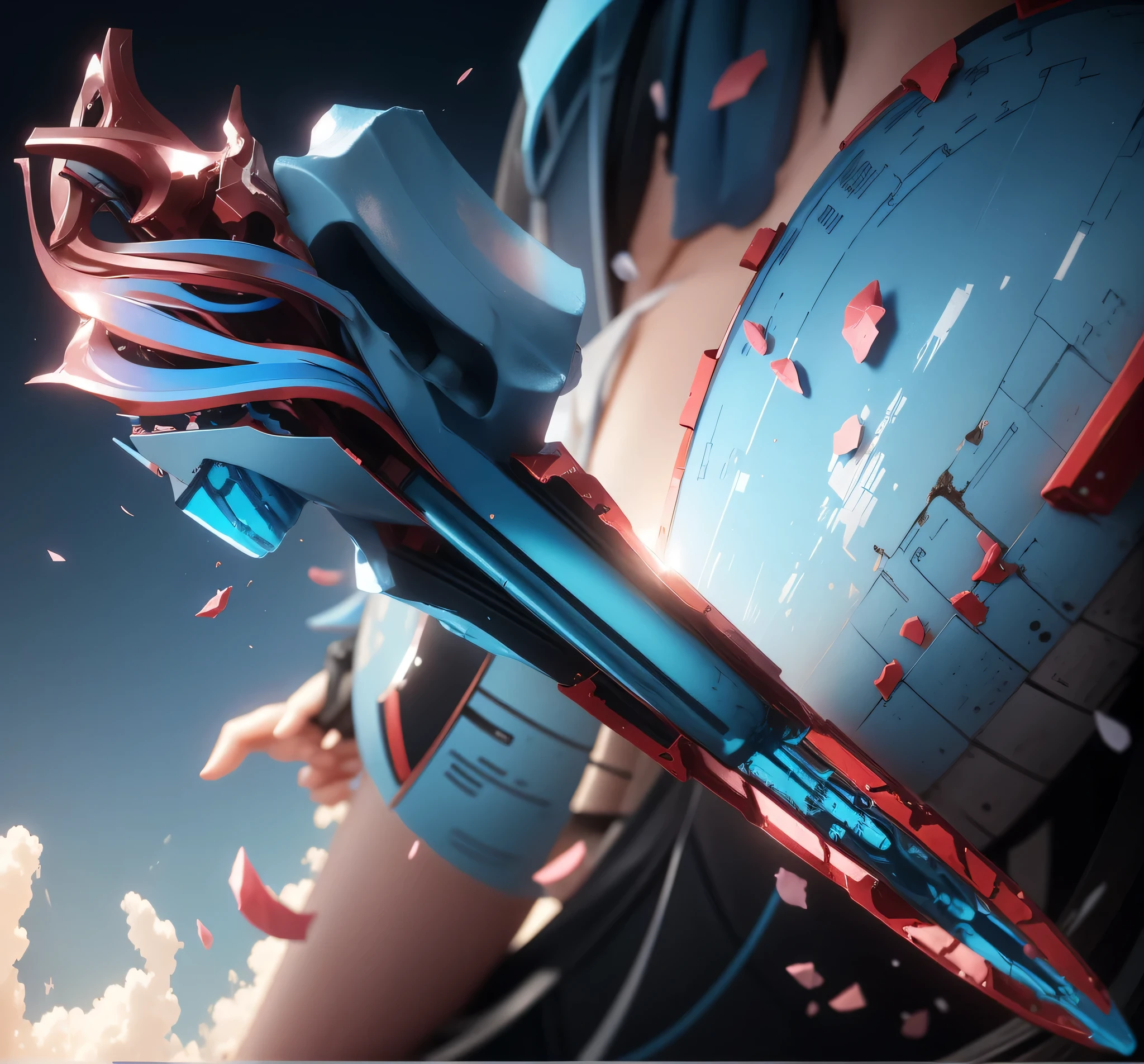 a blend of blue and rose red,Clear blue sky blue, as the dominant color ,and gives them the texture of candy(Maintain the integrity of the original image,更改了 )