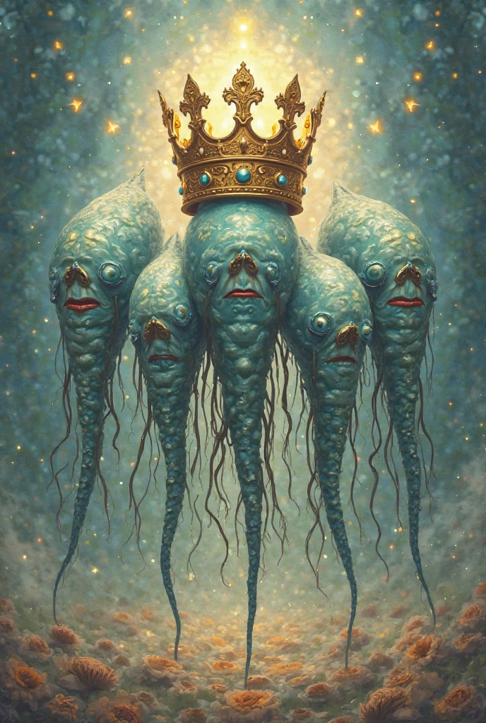 ((medusa holding detailed head of a male stone statue, garbage pail kids style)), firey background full of snakes, 3d cartoon, high quality, detailed,