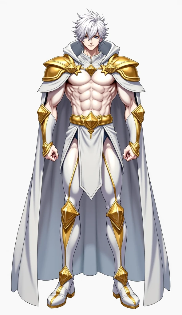 Femboy, long hair, blue eyes, gigantic muscular body, geisha outfit, big breasts, erect penis with big balls, 4 arms, full body.