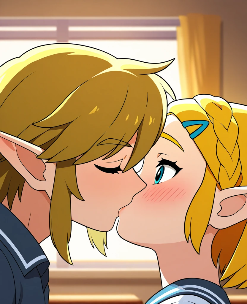 (masterpiece:1.2, best quality, absurd res, ultra detailed), super very realistic, doggy style vaginal sex, very sexy beautiful feminine tender seductive sweet lustful cute luxurious schoolmarm Link (the legend of zelda) and man having sex, happiness, realistic, detailed, masterpiece, high quality, photorealistic, lovely smile