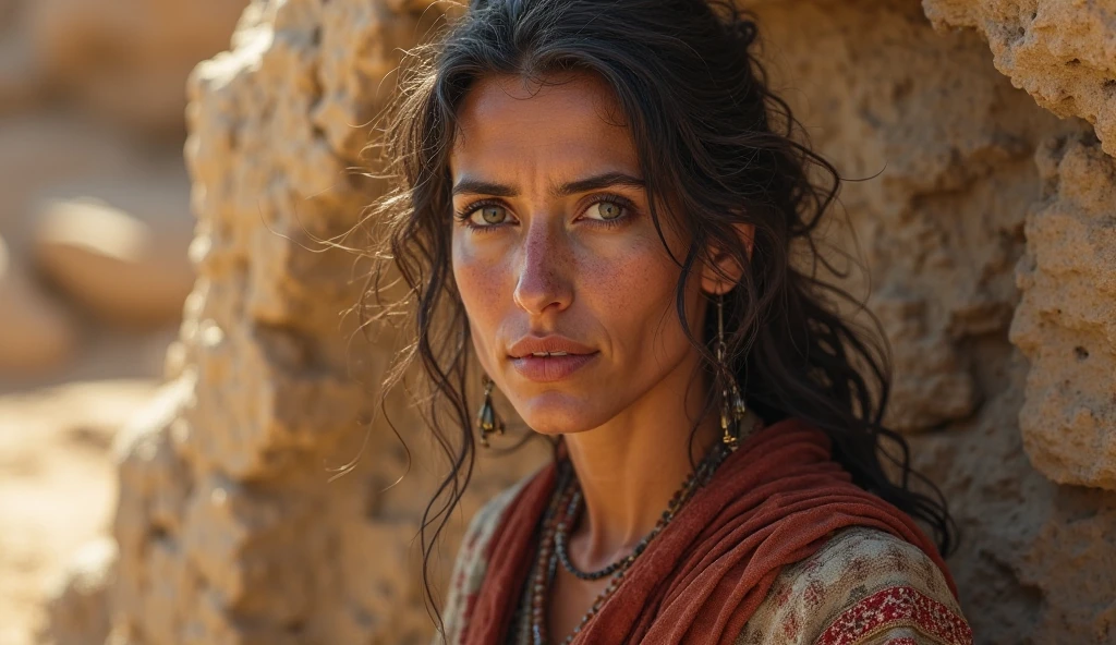 (photorealism:1.2),  a slave woman and mother, with a more modest appearance, His dignity and strength were also reflected in his character., a strong and robust woman from ancient Rome imprisoned


