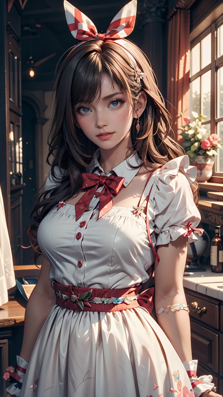 (Game CG,Highest quality,masterpiece:1.3),1 gigi, White capelet, White Dress, skirt