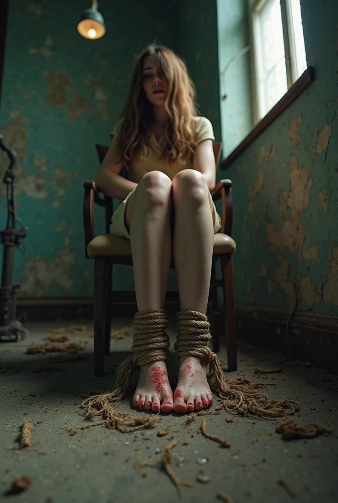 Woman tied up and begging for help