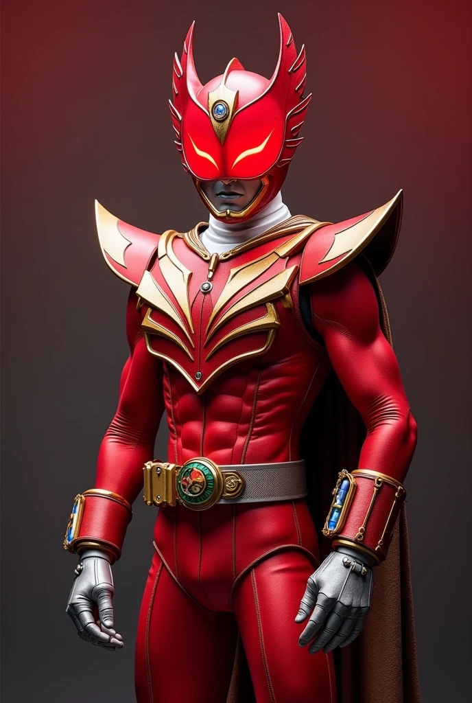 masutepiece, Super Detail, Best Quality, hight resolution, reflective light, ((Anatomically correct)), power ranger, (Very shiny helmet and suit), fighting poses, ((Big city at night on wet background))