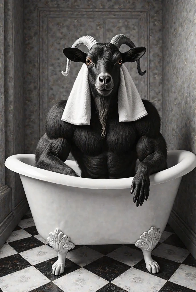 anthro,(ram,burly,sheep horns,curled horns),male,(elderly:1.1),muscular,nude,soaping up,foam,taking a shower,realistic fur,black body,wooly,horns,detailed background,shower background,realistic,photorealistic,ultra realistic,8k,masterpiece,night,rim light,<lora:add_detail:1>,