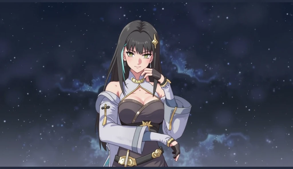 28 year old woman very long straight dark violet hair with bright violet highlights,, ojos celestes brillantes, piel clara. pechos grandes, firmes. valkyrie clothing mythology valkyrie background Valhala . bangs strand of hair. casco alas en el casco.