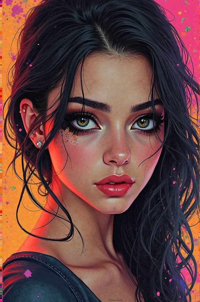 Affiche de street art. Kittana. Portrait. Auto imagination.