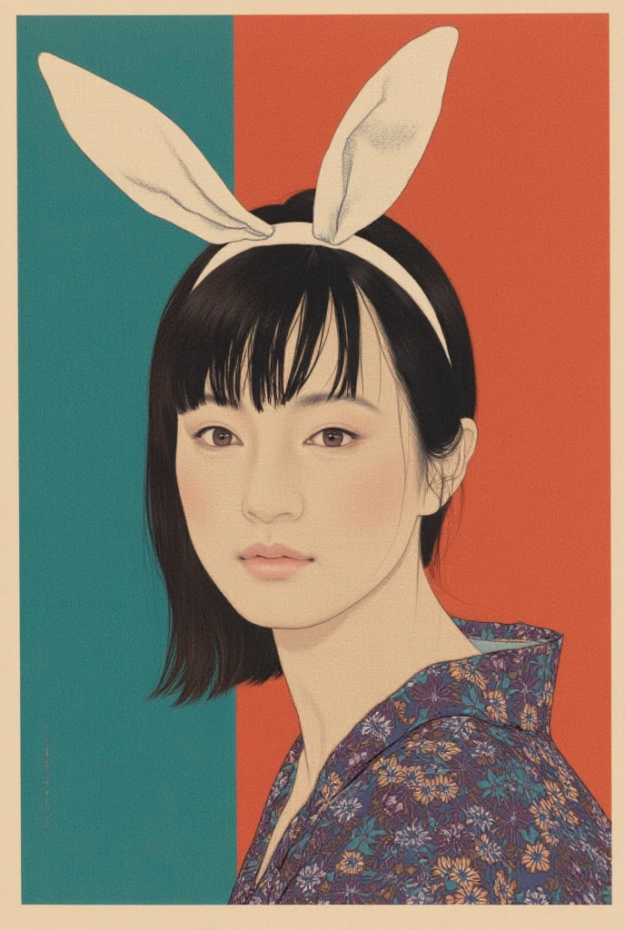 The portrait of a beautiful young woman being possessed by diabolical and mechanical Japanese toys, in the style of Toshio Saeki, detailed and linear illustration.