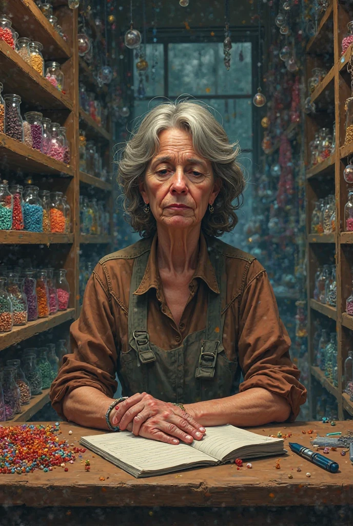 A_((short))_female, shoulder_length_hair, ((bad_health)), out_of_shape, thinning_blonde_hair, 60_years_old, some_wrinkles, small_nose, small_mouth, ((bulging_eyes)), sitting_on_a porch_in_front_of_her_trailer, holding_a_coctail