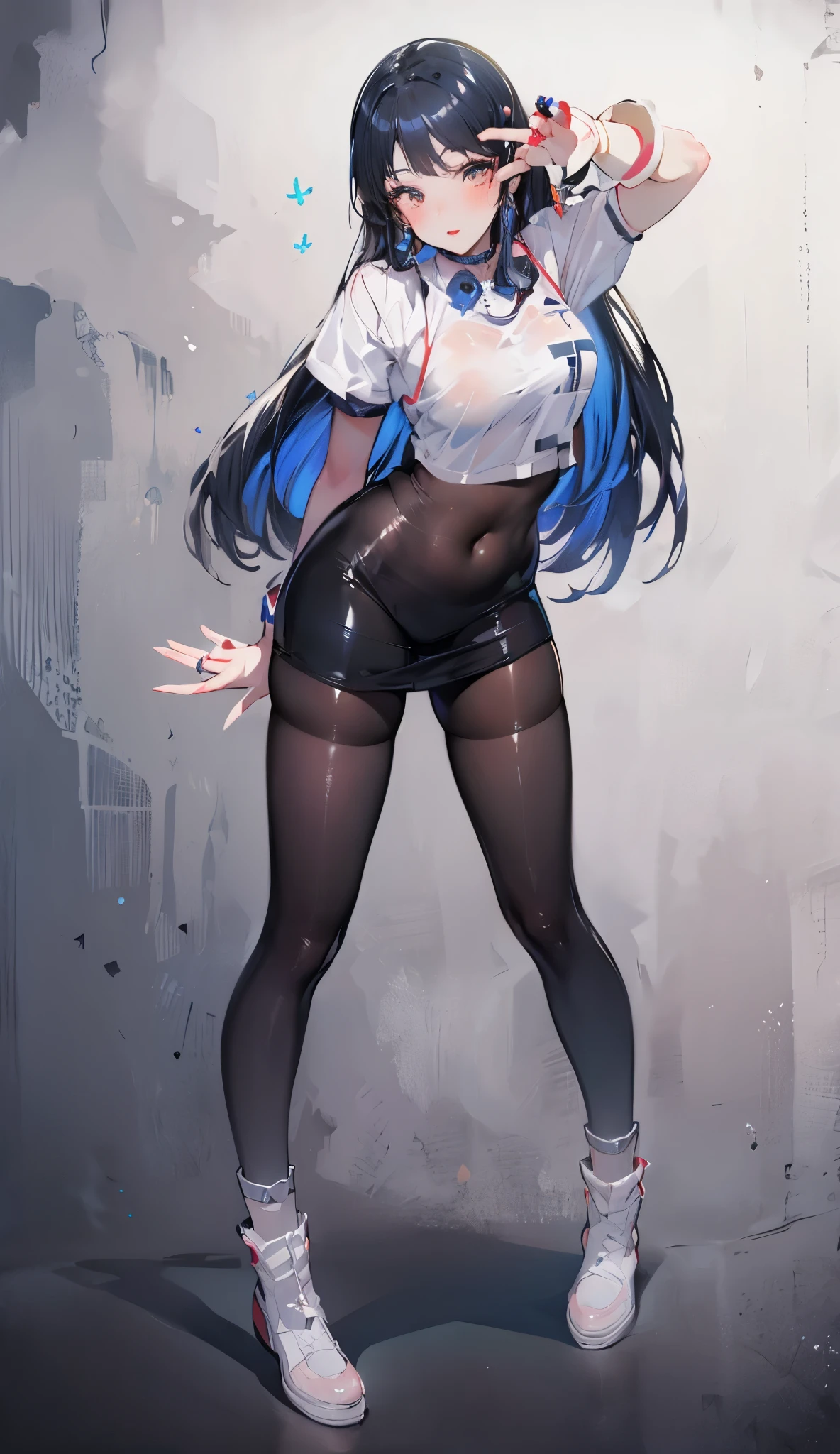 alone, full body, toys, long lashes, pantyhose ,(white shirt), red lips), Sexy and evocative mouth, medium breasts, long hair, Thicc thighs , (shiny skin:1.05), (Blush:0.9), (skindentation:1.15), Realistic, masterpiece, High quality, highres, absurdities, (perfect face:1.1), (sharp focus:1.1),, trend on ArtStation, tendência no CGSociety, intricate, high detail, sharp focus, dramatic,