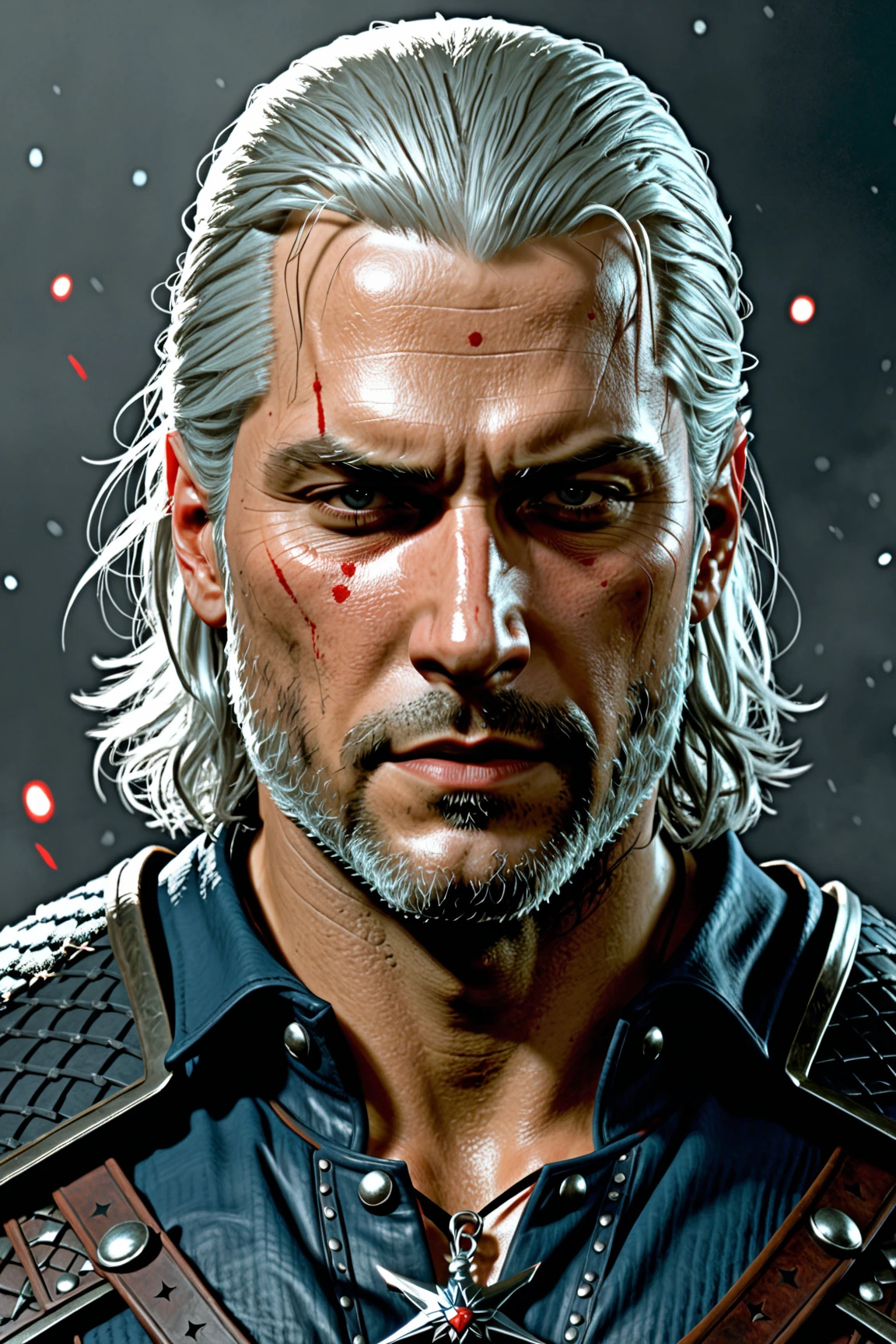 Danni,complete close-up headshot,cross-eyed,(masterpiece:1.2,8k,Ultra-High Definition (UHD),32k,3D imaging:1.2),(ultrafine detailed,professionally intricate,near-photorealistic,hyper-realistic:1.2),manly smile,detailed eyes,detailed lips,extraordinarily detailed face,long eyelashes,smooth skin,strong jawline,stubble,(studio lighting,perfectly illuminated:1.1),(vivid colors:1.1),(gritty texture,highly textured:1.1),sci-fi fantasy art style,vibrant palette
