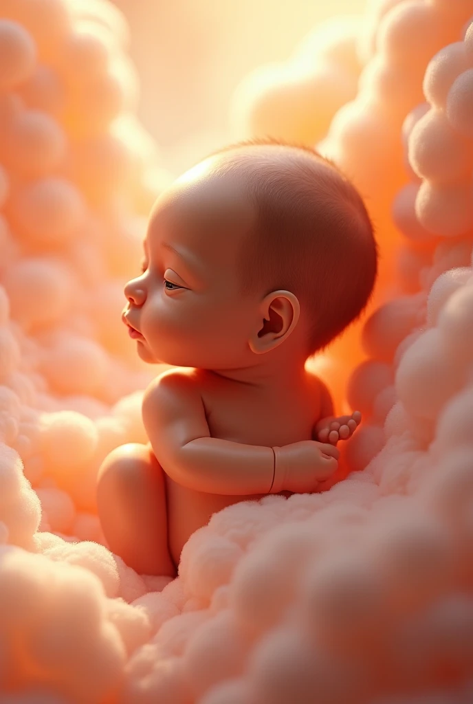 Baby boy with background fire dragon with cinematik colour