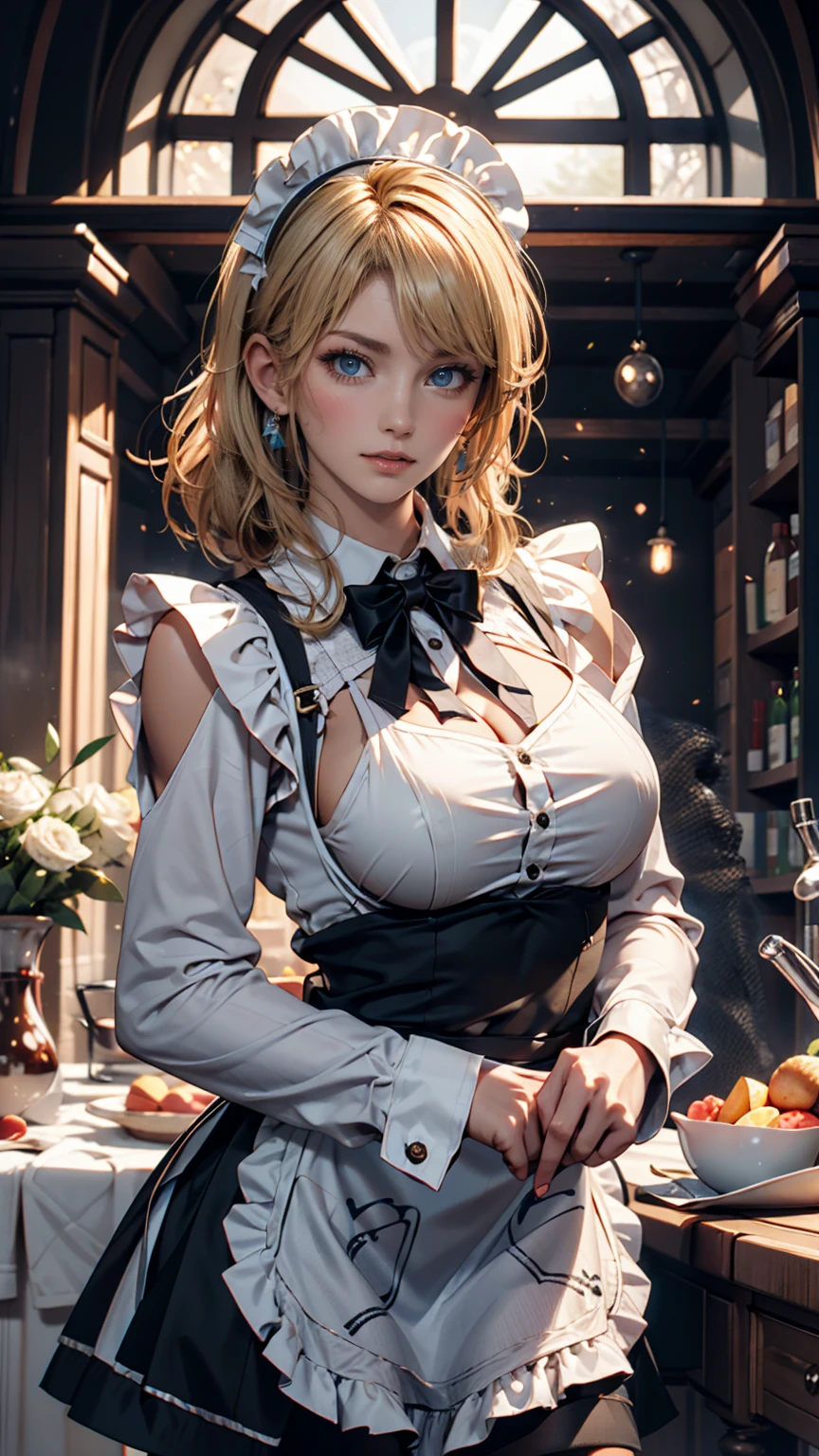 (from below:1.2),22 year old beautiful girl,Purplish blue eyes that dreamers desire,(Blonde hair) ,Longhaire,Twin-tailed,Braids, Hairline,small stature, (masutepiece:1.2, Best Quality),(finely detailed beautiful eye: 1.2),(beautifull detailed face),(perky chest:1.1),(pointed chest:1.2),(cakes magazine cover:1.5),(Best Illumination, extremely delicate and beautiful),sexy pose, in a bar counter,Ultra Contrast,Braid a little around the ears, White long dress, (very detailed),(Raw photo, highest quality),(realistic, Photoreal:1.3), high detail, very detailed complex 3D rendering of face, (very detailed skin:1.2), dynamic angle, fire glow effect, professional lighting, side light, cinematic light, a super high resolution, 8K , best shadow, particles of light, Fine skin texture, detailed face, intricate details, Super detailed, shine, Please reconsider, full body,, beautiful face, shiny skin, thin, nice companion, delicate body, thin legs, naked apron, ((crawl on all fours:0.9)), beautiful back, butt,little turn around, (A picture from a very front:0.7), bend the body, the skirt is floating in the wind:1.4, Dark purple panties, thin Pubic hair ,highest quality, high resolution, Real World, Natural light, perfect Natural Light,Realistic, (cute, perfect clothes, cute: 1.3) ,narrow waist,(with sparkling eyes and a contagious smile), open mouth, looking at viewer,