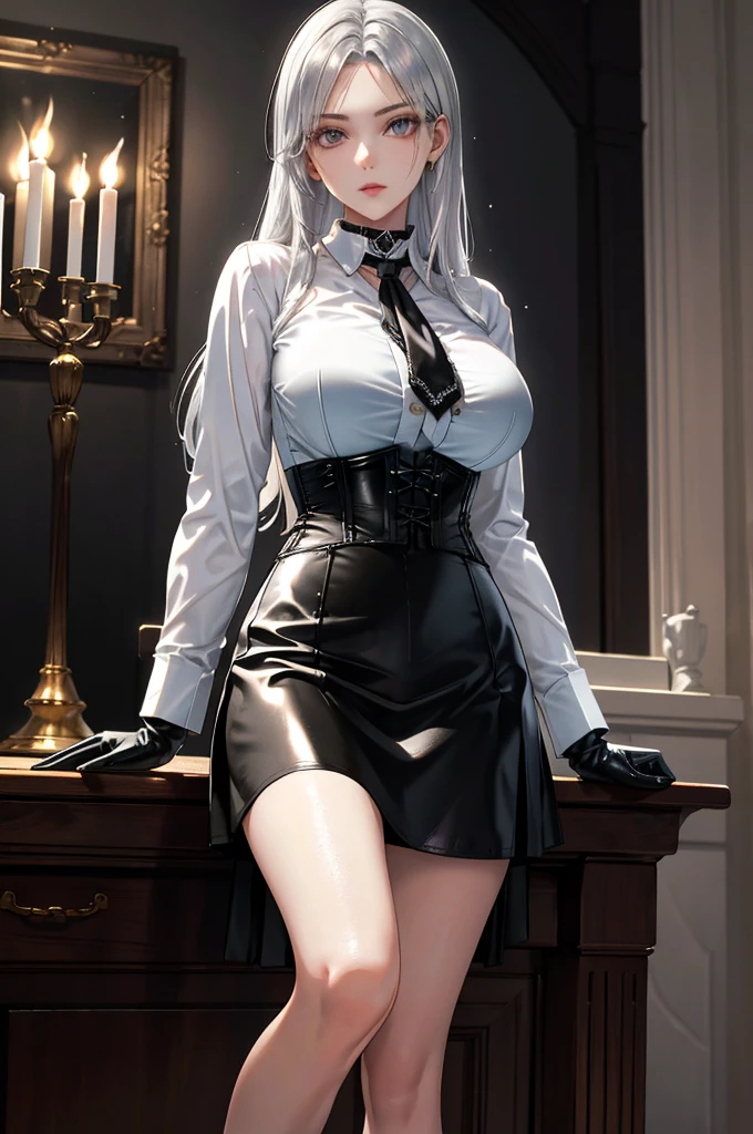 1girl, solo, white hair, black hair, multicolored hair, black eyes, x-shaped pupils,
BREAK (({Black business suit:1.40},{tie:1.20},{White gloves:1.15},{ White shirt:1.10}, {Black Skirt:1.15}, good looking:1.5))
BREAK expressionless,
BREAK (masterpiece:1.2), best quality, high resolution, unity 8k wallpaper, (illustration:0.8), (beautiful detailed eyes:1.6), extremely detailed face, perfect lighting, extremely detailed CG, (perfect hands, perfect anatomy),