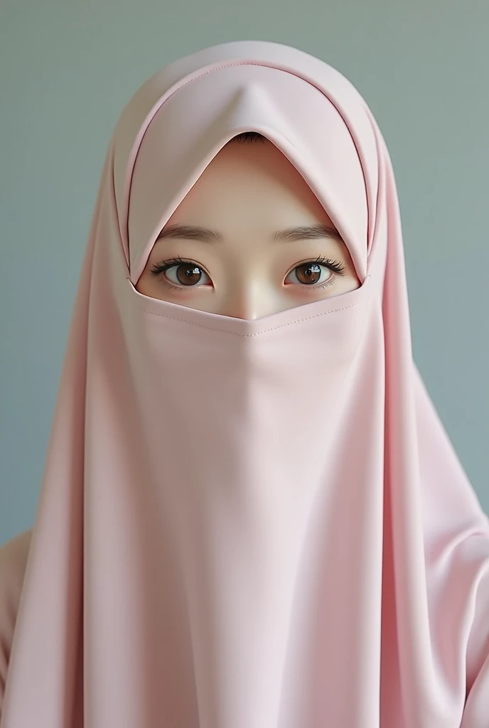 ((Realistic lighting, Best quality, 8K, Masterpiece: 1.3)), covered face: 1.1, Clear focus: 1.2, 1 malay girl, Perfect body beauty: 1.4, Slim abs: 1.1, ((light pink hijab)), (Outdoor, night: 1.1), City streets, Super fine face, fine eyes, double eyelids.