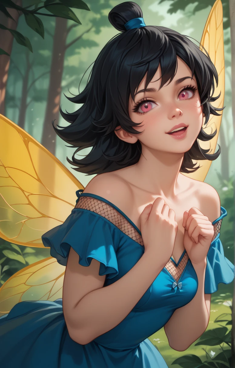 Large bust,(Fairy:1.2),(high resolution,best quality,Like a dream,obsessed,in the forest,Fairy),(Vibrant colors,Extremely detailed,Realistically:1.37),(beautiful eyes,Dappled sunlight,Bizarre creatures,Mysterious shimmering mist,Evocative atmosphere,Otherworldly beauty),(Magical light,A faint ethereal light),(Elegant colors,Wonderful colors),(Fireflies dancing,活泼的Fairy,Breeze whispering),(Lush vegetation,Majestic trees,A tranquil pond reflects the starlit path,Hidden treasure,Magical Realm),(An unforgettable journey,Unexplored wonders,Glamorous charm),floating robe,(Fairy Crown:1.2),Big Breasts