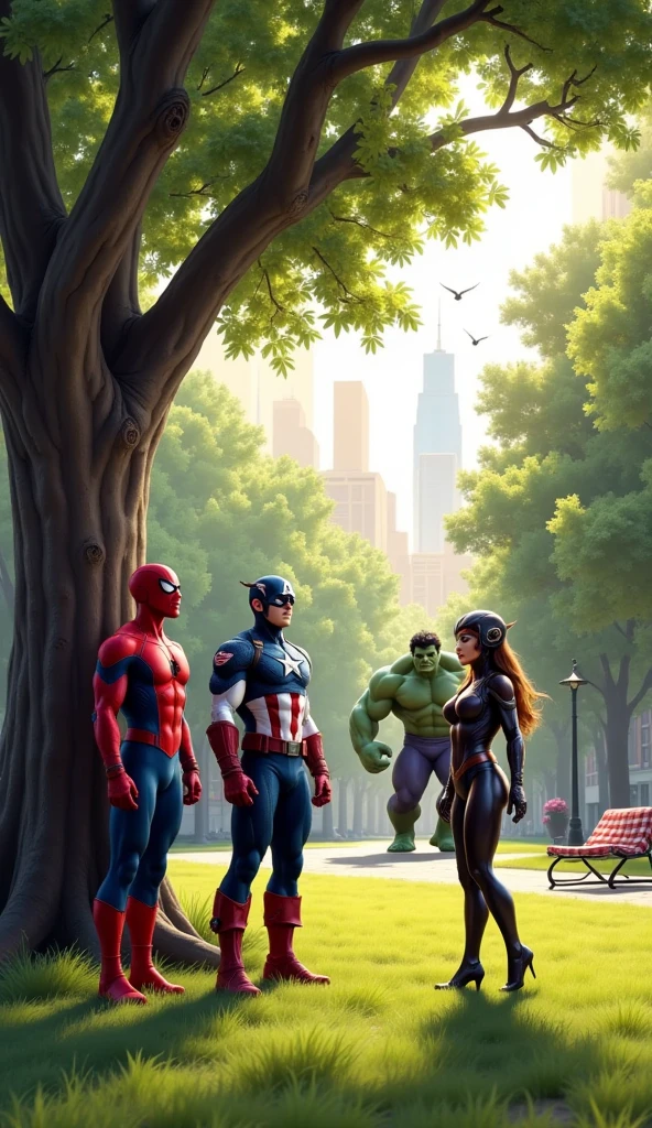 Crosswalk like the album cover Abby rose, and they walk across Ironman, captain America, Hulk y wolwerin