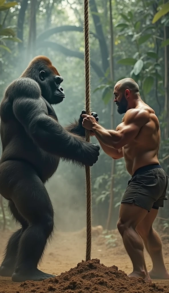 (RAW photo of a Neanderthals:1) , (hyper realistic:1.4), (Neanderthal man:1.4),(half gorilla mix :0.5),(big bulge:1.5), tall, bulky,hulk body, chubby belly, (very muscular:2), (hairy body:1.5),(detail face:1.1), tan skin, thick arms, (veiny arms:1.1), (bloated gut:1.5),(wearing underwear:1.1),(black thong:1.1), thick legs, rounded pecs, (big arms:1.1), veiny arms, dark brown skin, (alone in a zoo:1.1) ,angry,(hunching down:1.1), on all fours, hdr, photorealistic masterpiece, cinematic, best quality, sharp focus,
