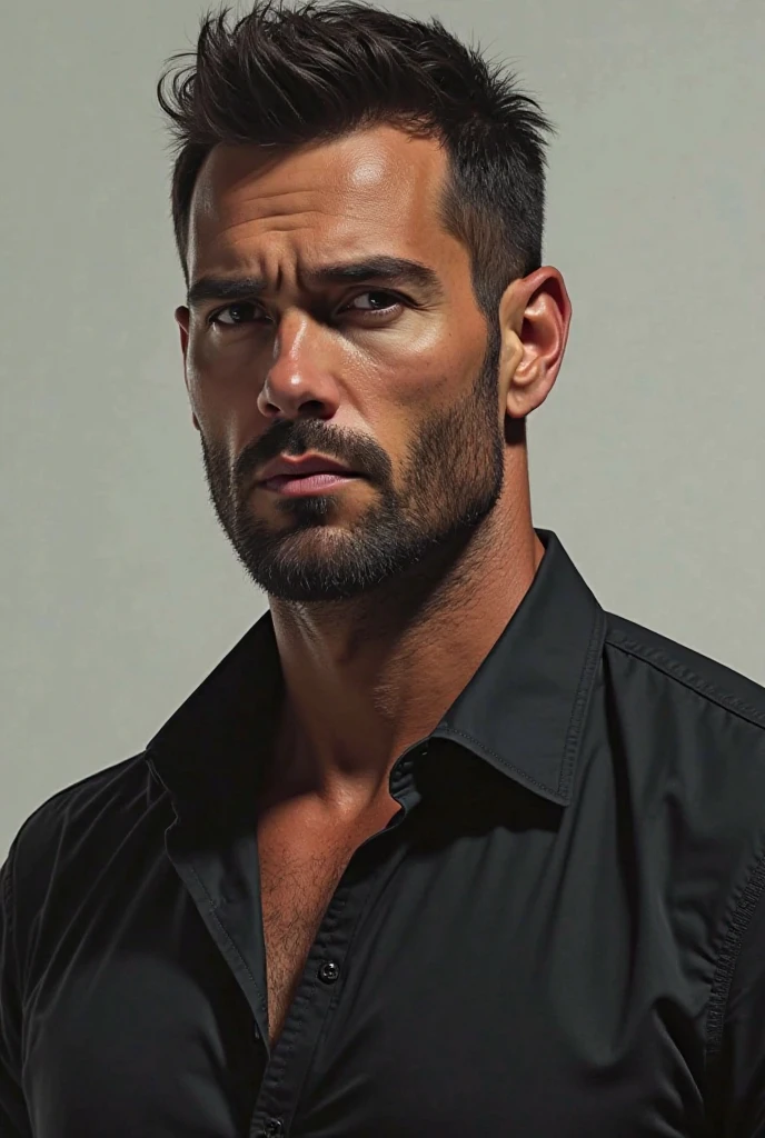 Leyendecker-style lustration: full-length drawing by naked Sean Strong - 29, 6'1", 205 lbs, cos, similar to Henry Cavill,, For inspiration, beutiful, but not the material of the model, Dark brown hair, Almost black pool of eyes, Constant five-hour shadow, pouty lips, marine, MARSOC Artillery Sergeant, Head of Operations Department of Divisions, wounded while escorting Iraqi security forces in north-central Iraq. Three Higher School of Applied Sciences. (Cannon gunshot wounds) Shattered middle of the left thigh, Shattered right clavicle, and the bullet touched the jawline on the right side of his face and tore off the lobe of his right ear. At Pacific High School, San Bernardino, California, He had an A 3.7 GPA and was a quarterback on the football team. San Diego State University, He specialized in linguistics. He is fluent in Spanish, Arabian (Accent in Mesopotamian), and Gaeilge (Not offered at school, I studied it on my own) In honor of his ancestor. He played football for the San Diego State Aztecs for four years. Then, How he got his