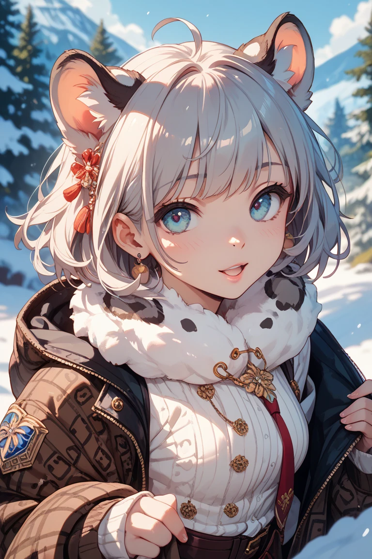 Snow leopards have bodies and faces、Fluffy girl