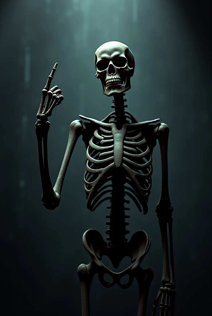 Skeleton giving the finger