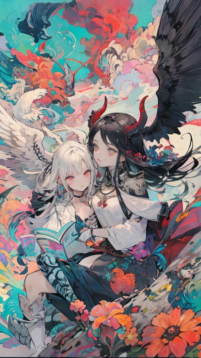 Monster angels that look sacred,His eyes are waiting for heterochromia,His whole body consists of a huge one-eyed eye,and a metal ring around one eye,The ring is crawling with the eyeball,The dragon has many wings on the white holy angel