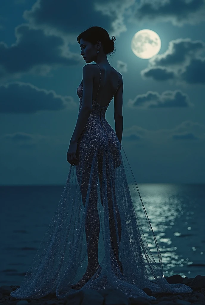 (Best Quality,4k,8K,hight resolution,Masterpiece:1.2),Ultra-detailed,(Realistic,Photorealistic,photo-realistic:1.37),ocean at night,naked young girl bathing,Glowing moonlight,Sparkling water,Splashing waves,serene atmosphere,Misty Horizon,Enchanting Beauty,Graceful silhouette,Soft skin,Shiny, damp hair,Mysterious Shadows,Subtle reflections,Deep blue shades,soothing waves break,playful ripples,Intimate connection,natural calm,Breeze,Fairytale atmosphere,darkness contrasts with light,Calm night,warm moonlight,soft twinkling stars,whispering sounds of the ocean,romantic loneliness,endless freedom,feeling of euphoria,,Peaceful Energy,glowing unearthly atmosphere