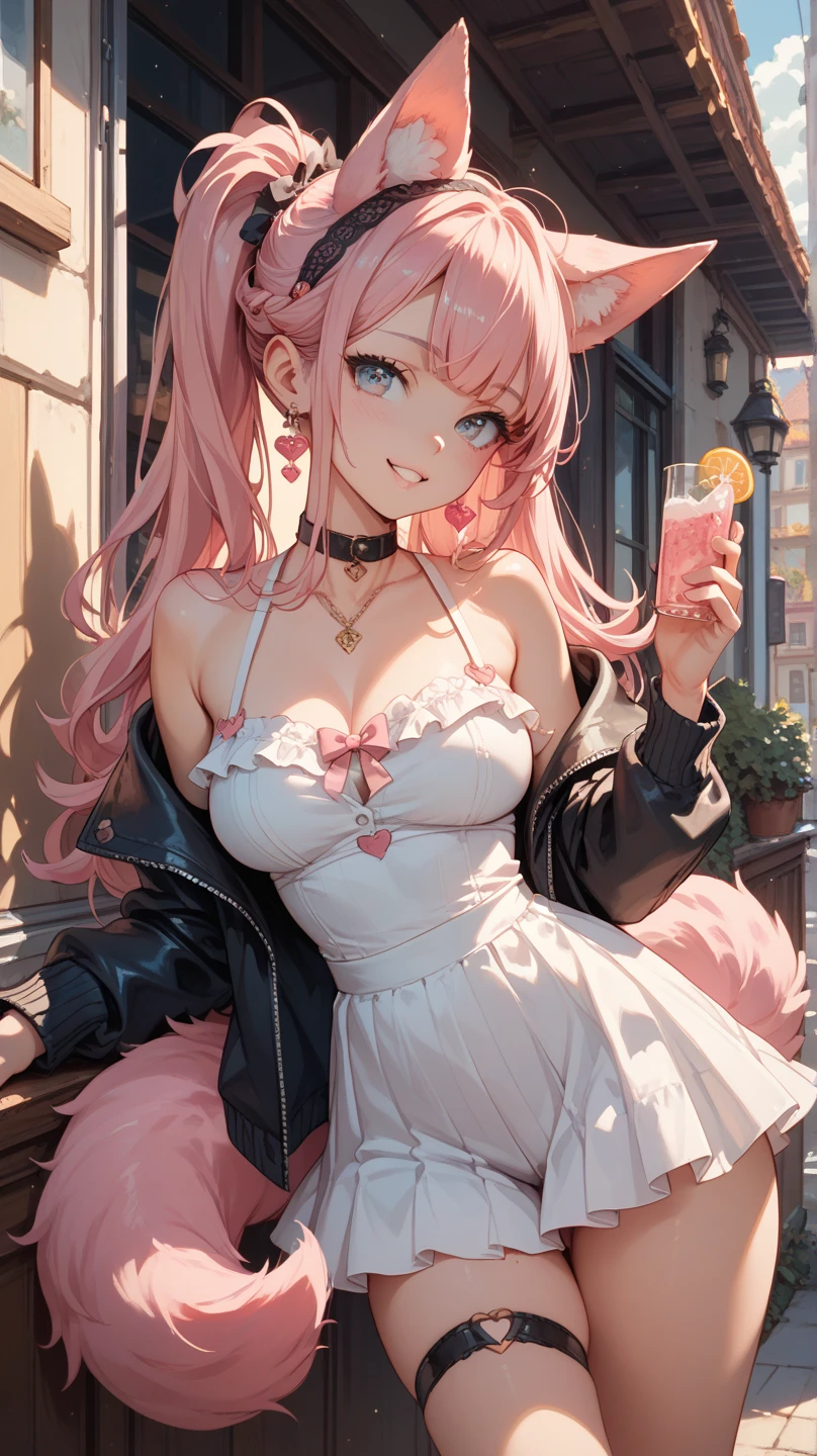 formal, ((A woman wearing a panda costume)), Beautiful woman wearing a panda costume, (looking at viewer), break, sexy, ((solo)), (1 woman), ((25 years old)), ((highest quality)), ((masterpiece)), (familiar),  skindentation, perfect face, 8k , (cowboy shot), break, short hair, ((pink hair1.5)), bob cut, black eye, beautiful princess, smile, metallic costume, medium breasts, perfect limbs, (visible nipples:0.7), sexy,