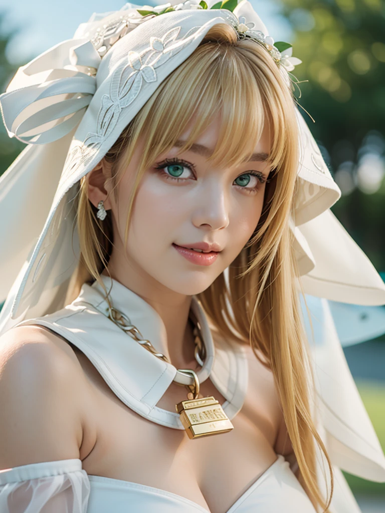 ((Best quality, 8k, Masterpiece, Sharp focus, 35mm lens, f/0.8, amazing beautiful perfect figure :1.4)), side lighting, sexy stylish Italian model, ((bright smile)), ((beautiful detailed Victorian-Style boots)), Highly detailed face and skin texture:1.2, super detailed eyes:1.2, super detailed skin, shiny skin:1.2, Blushing ,long lashes:1.2, high-fidelity bangs, brilliant light blonde long random hairstyle, ((sexy Paradise Kiss cosplay)), bell-shaped skirt, petticoats, high neckline, puffed sleeves, (( ultra detailed lace)), ((ultra detailed embroidery)), intricate details, Paradise Kiss accessoires and matching headpiece, choker, ((large sparkling Paradise Kiss jewelry)), cinematic light, detailed large park background with trees